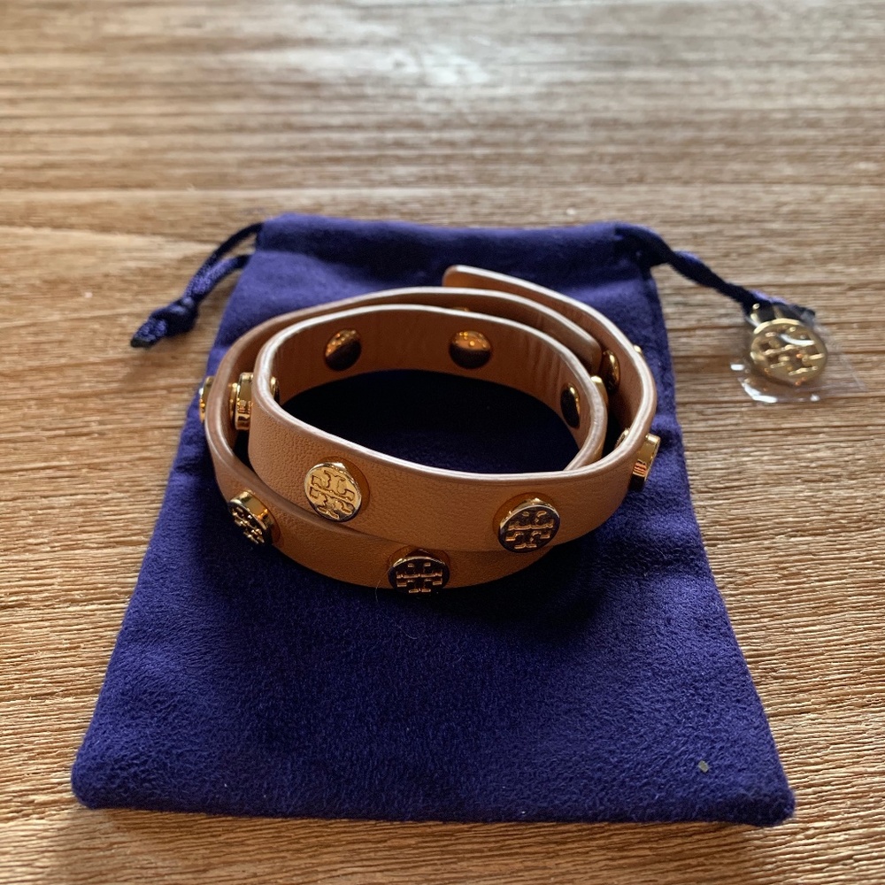 Tory Burch Tan Wrap Leather Bracelet